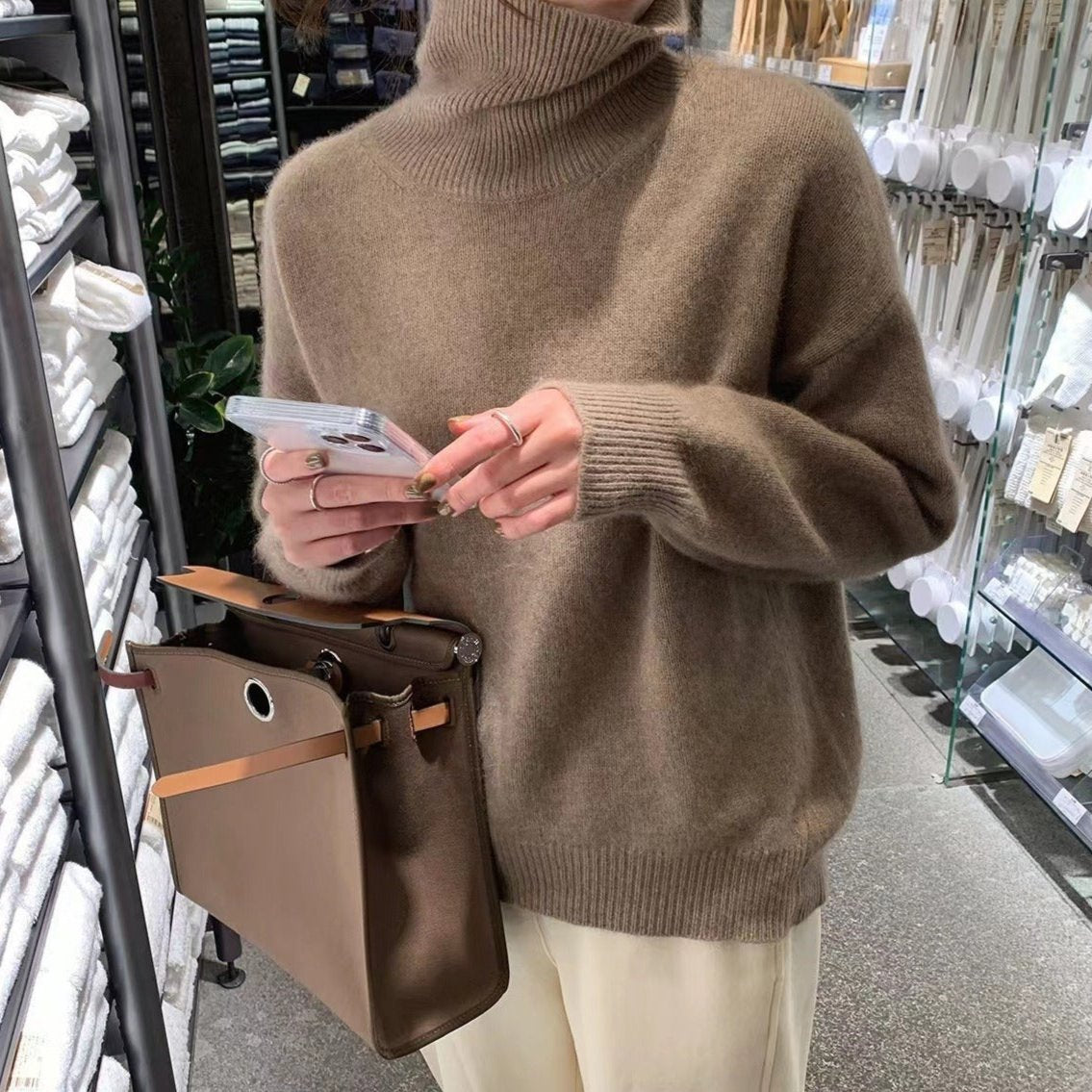 Pull vivatelle Cachemire Col Montant