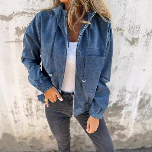 camille Manteau à Capuche en Velours Côtelé